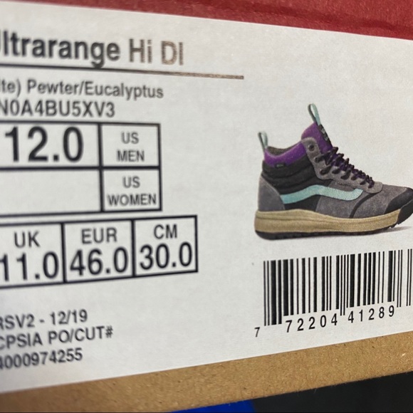 VANS Men’s UltraRange Hi MTE Pewter/Eucalyptus 12 - Picture 13 of 13